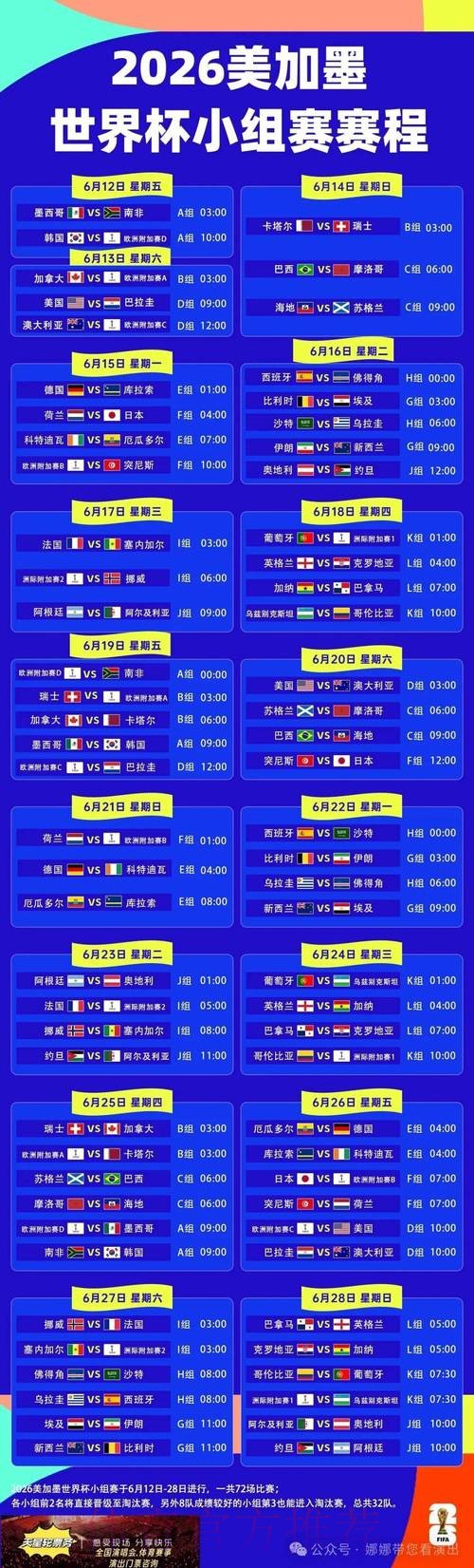 2026世界杯完整赛程最新赛事详情怎么看